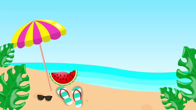Creative summer beach landscape banner