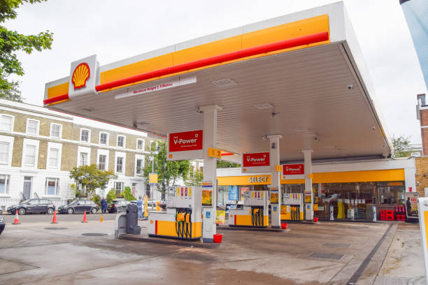 London, UK - September 30 2021: A Shell petrol station.