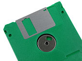 Green floppy diskette, 1,44 MB