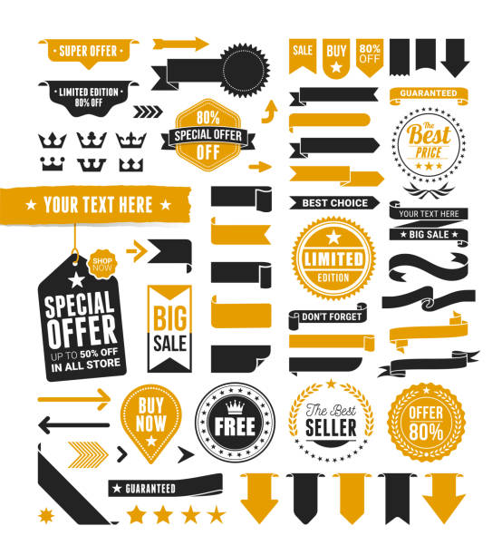 sale aufkleber shop produkt-tags, etiketten oder sale-rabatt-banner, vektorvorlagen - transparent stock-grafiken, -clipart, -cartoons und -symbole