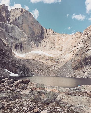 RuggedRocky Landscape at Chasm Lake and Longs Peak in Rocky Mountain National Park, Colorado