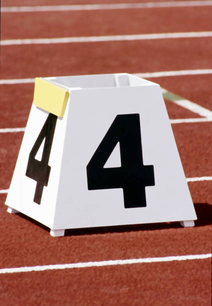 Lane marker on an athletics track