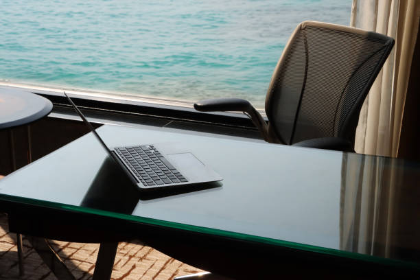 Free Stock Photo of Laptop Computer on Glass Table | Download Free ...