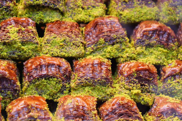 istock handmade turkish dessert baklava on table 2148427205