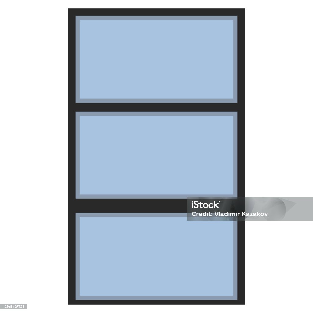 Computer Window Template Rectangle Ilustración de Rectangular Colored Window For Home Isolated On White ...