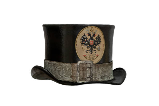 vintage 19th century postman hat isolated on white background