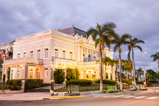 San Juan, Puerto Rico - March 26, 2024: Antiguo Casino de Puerto Rico in the old town of San Juan, Puerto Rico