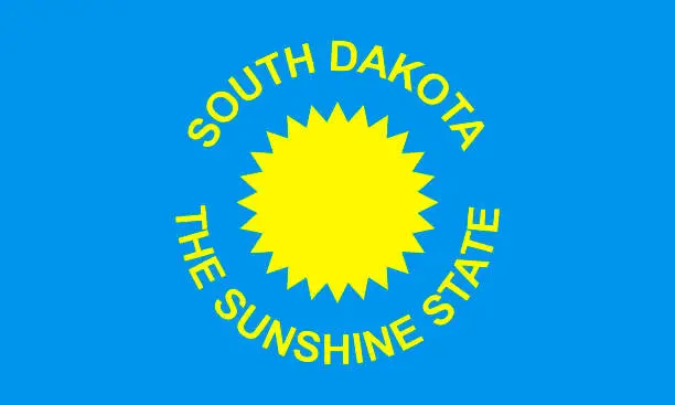 Vector illustration of Flag of South Dakota (1909 1963)