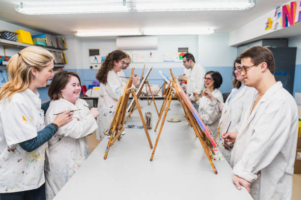 istock Creative Art Session with Down Syndrome Individuals Expressing Through Painting 2148429773