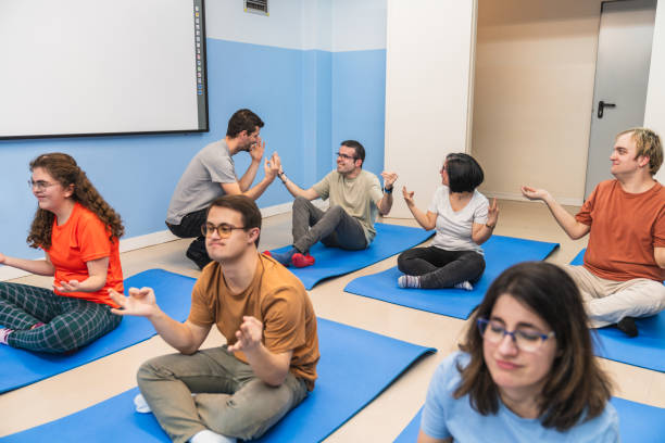 istock Interactive Yoga Class for Individuals with Mental Disabilities 2148430491