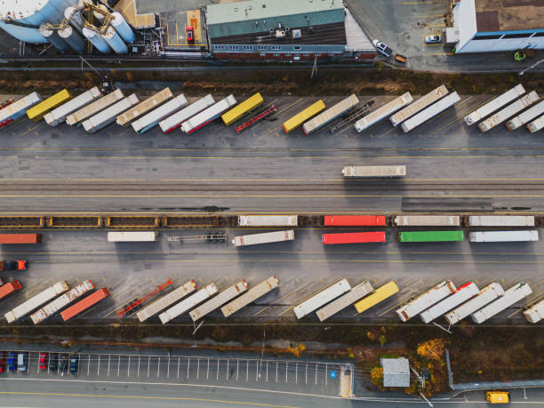 istock Aerial View of Railyard 2148431599
