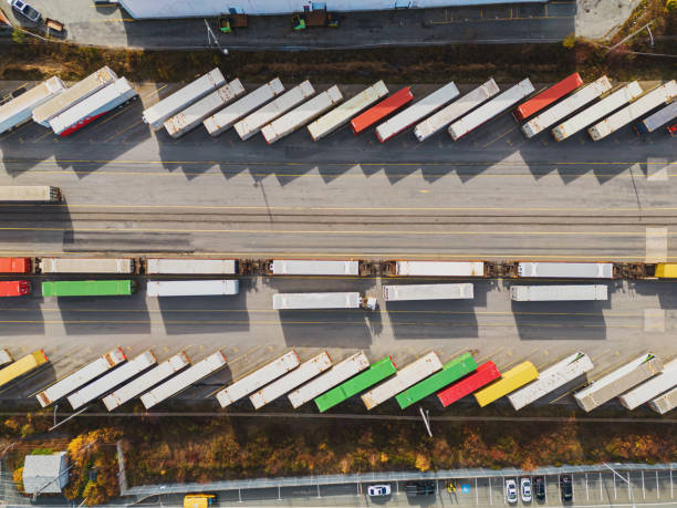 istock Aerial View of Railyard 2148431604