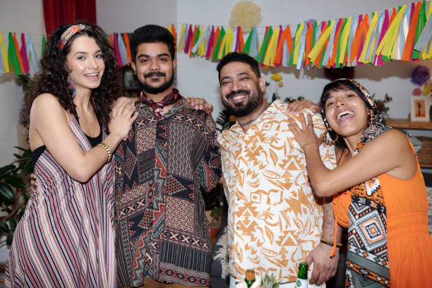 istock Cheerful friends enjoying home party 2148435236