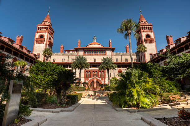 Drone photo of St. Augustine, Florida historic old city.
