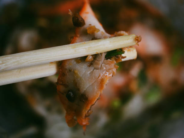 thai noodle close up