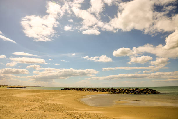 istock Empty mediterranean sand beach in south france 2148436830