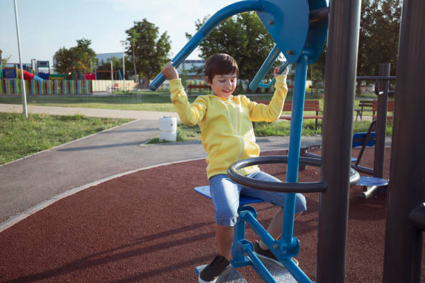 istock Happy boy exercising in the morning 2148436897