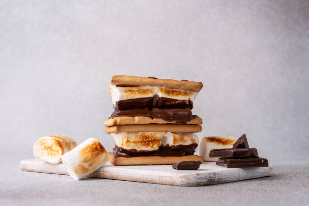 istock Freshly roasted smores with large white marshmallows 2148438064