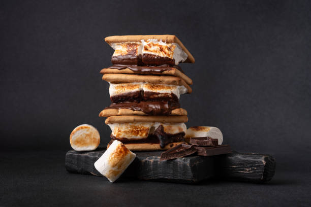 istock Smores - delicious marshmallow sandwich with cracker and chocolate 2148438127