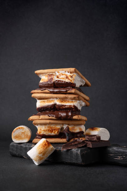 istock Smores - delicious marshmallow sandwich with cracker and chocolate 2148438141