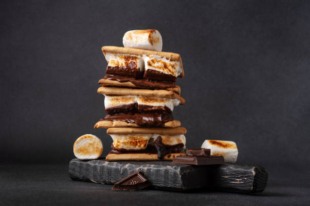 istock Smores - delicious marshmallow sandwich with cracker and chocolate 2148438146