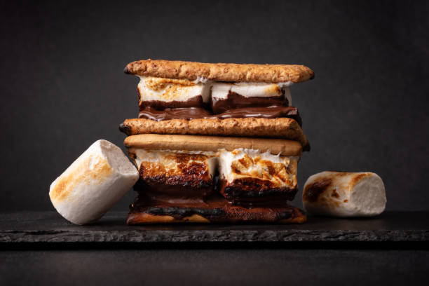 istock Smores - delicious marshmallow sandwich with cracker and chocolate 2148438179