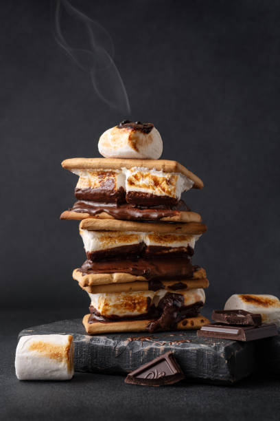 istock Smores - delicious marshmallow sandwich with cracker and chocolate 2148438181