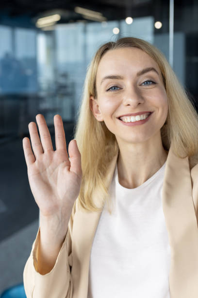 istock Businesswoman taking a selfie during a video call 2148442191