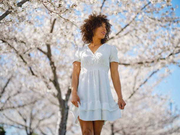istock Woman in Springtime Among Cherry Blossoms 2148442634
