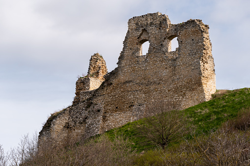 Ruins of Corfe Castle, Dorset, England. A very popular tourist destination