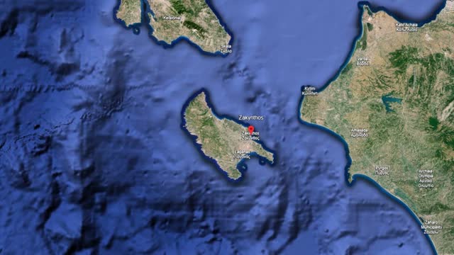 Zakynthos Island Greece, Google Earth Graphics Animation Video, Ionian Sea Greek Islands