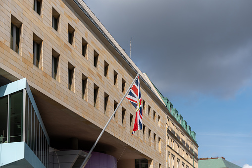 Berlin, Germany, April 06, 2024. British Embassy located in Berlin. British Embassy close-up. Berlin, Germany, April 06, 2024 2024