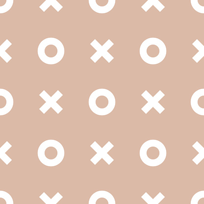 Vector seamless tic tac toe pattern. Simple design for textile, wallpaper, wrapping paper, stationery.