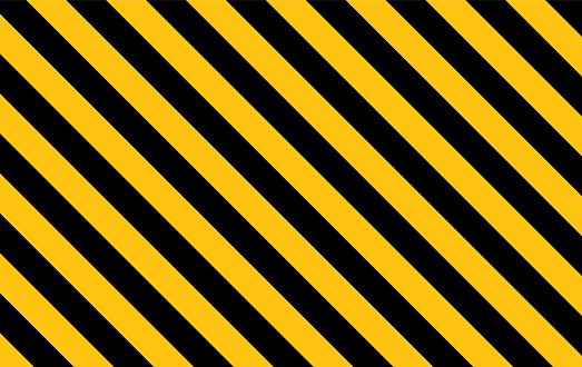 Warning yellow black diagonal stripes line. Safety stripe warning caution hazard danger road vector sign symbol