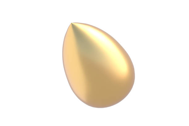 istock Golden cosmetic sponge isolated on white background. 3d render 2148448317