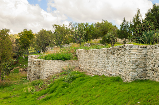 Wall of the archaeological zone of Tepeticpac IX