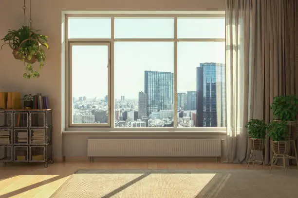 Living Room With Cityscape