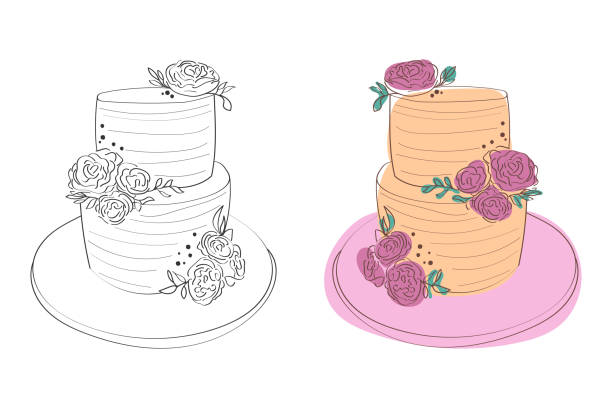 Custom Cake Drawing Plain Wedding Cake Drawing