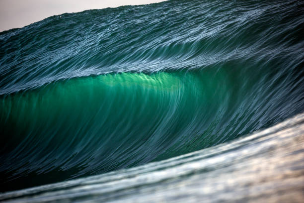 istock Undulated green rippled wave about to break 2148453045