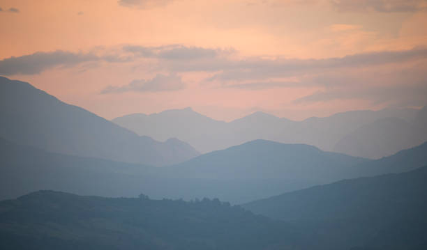 istock Silhouette of mountain range landscape 2148453274