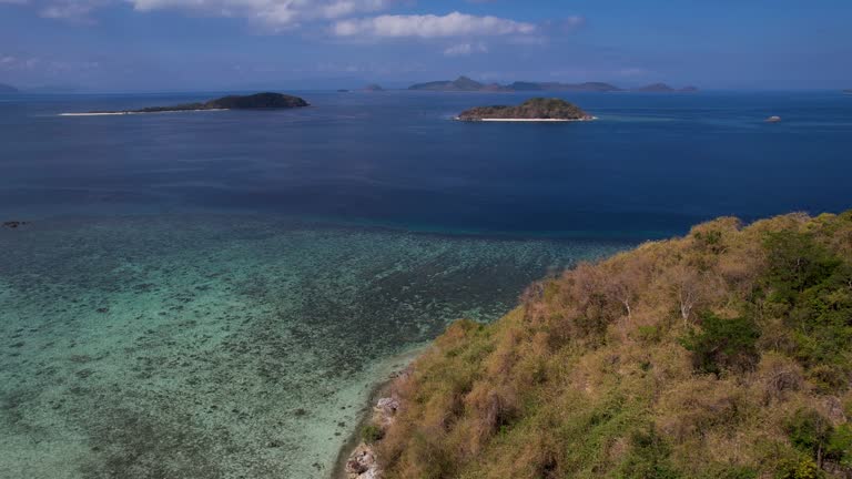 4K Aerial Drone video of Cagdanao island in Palawan, Philippines