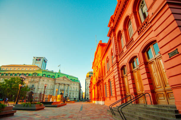 Casa Rosada, Argentina's presidential palace, showcases a distinctive pink facade in Plaza de Mayo, symbolizing the nation's political history and power
