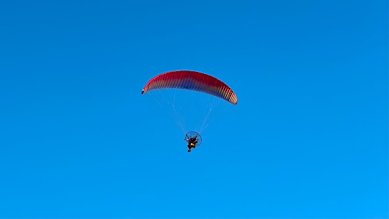 a parachute in the sky