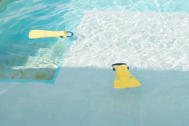 istock Yellow diving fins floating 2148454314