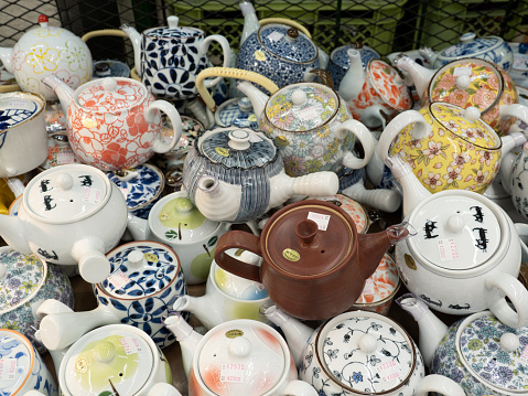 teapots on display