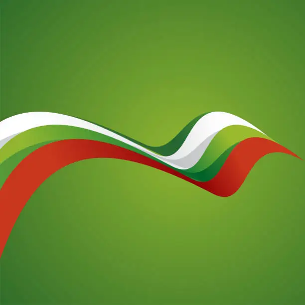 Vector illustration of Abstract brochure cover Bulgarian flag ribbon banner vector