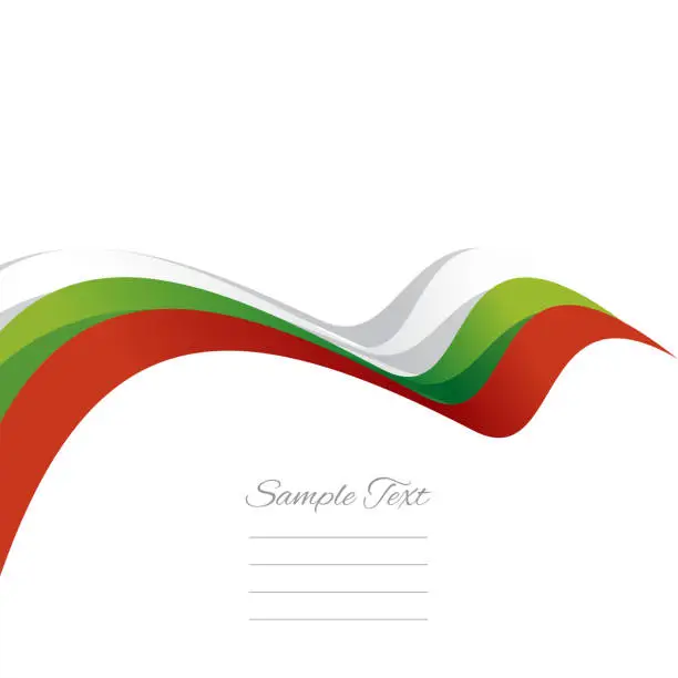 Vector illustration of Abstract cover Bulgarian flag ribbon banner white background vector