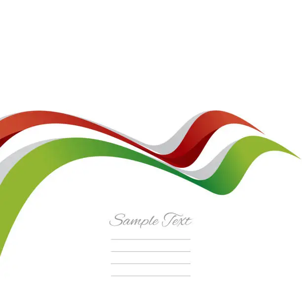 Vector illustration of Abstract cover Hungarian flag ribbon banner white background vector