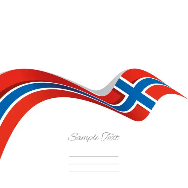 Vector illustration of Abstract cover Norway flag ribbon banner vector white background