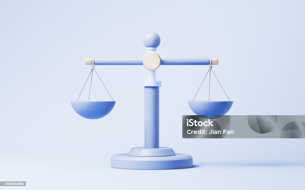 Scale Jusgment Judgment Balance Scale With Equity Concept 3d Rendering Stock Photo ...